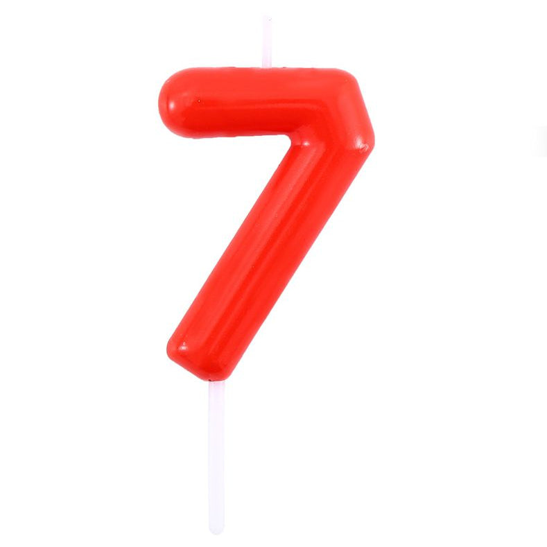 Vela Número0-9 Rojo 6cm