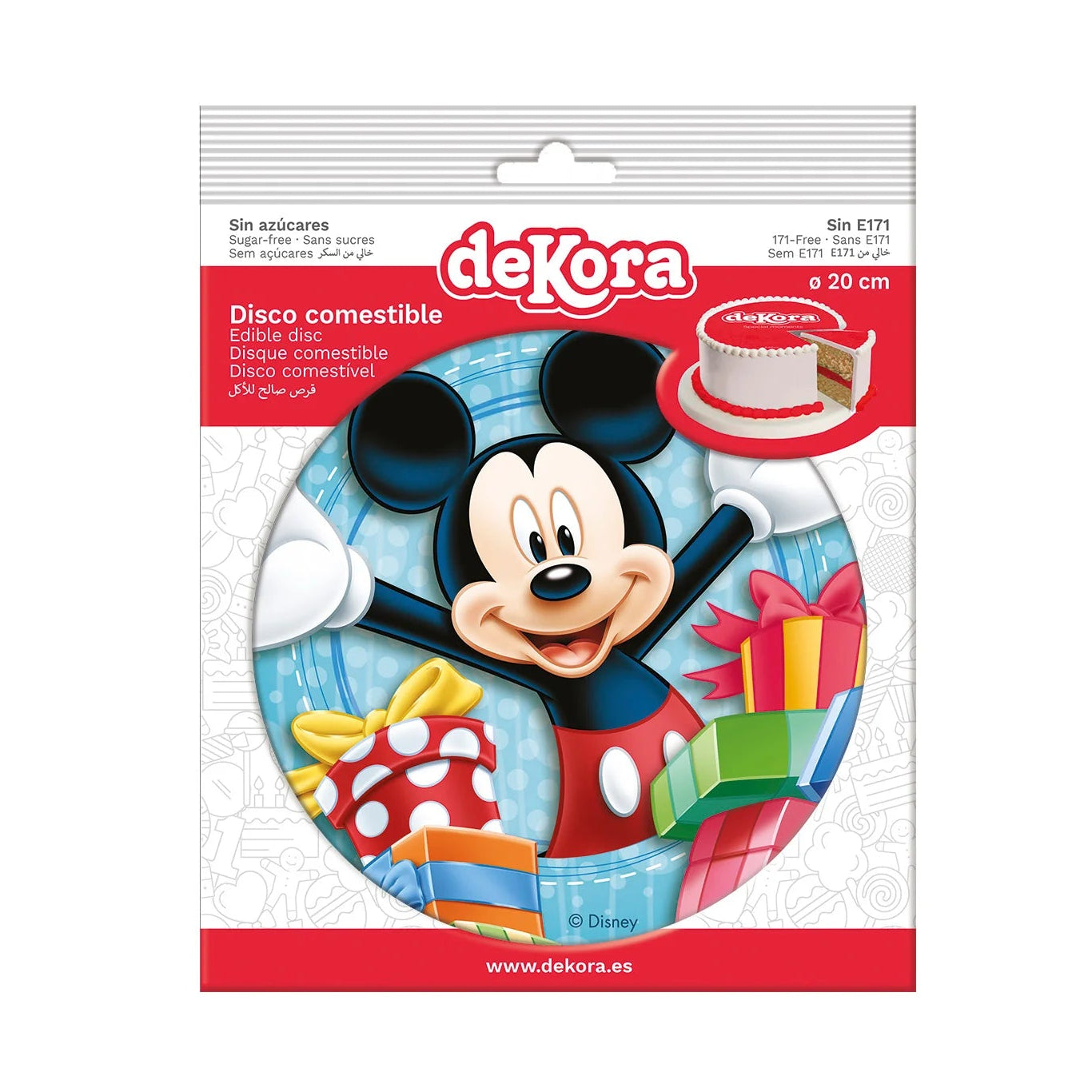 Oblea Comestible Mickey para Tarta | deKora 20cm