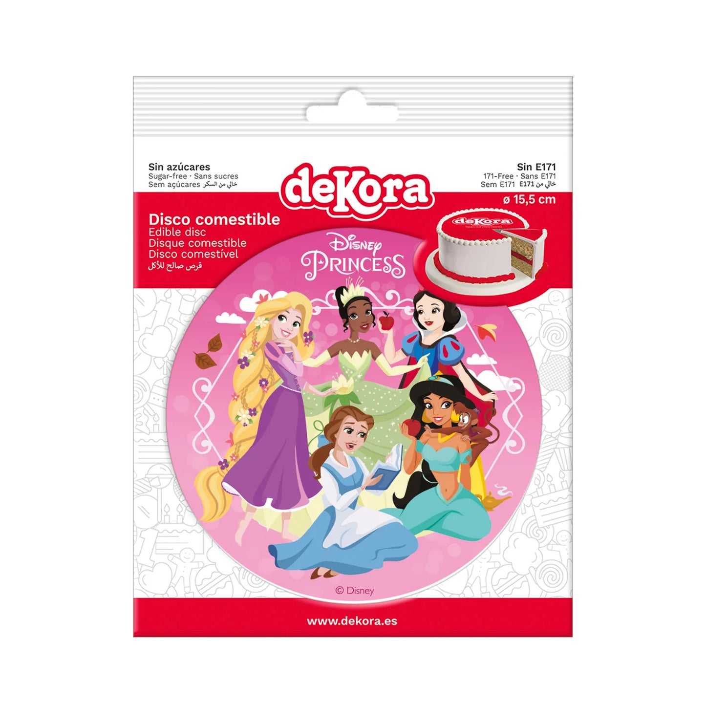Oblea Comestible Princesas Disney para Tarta | deKora 15,5cm