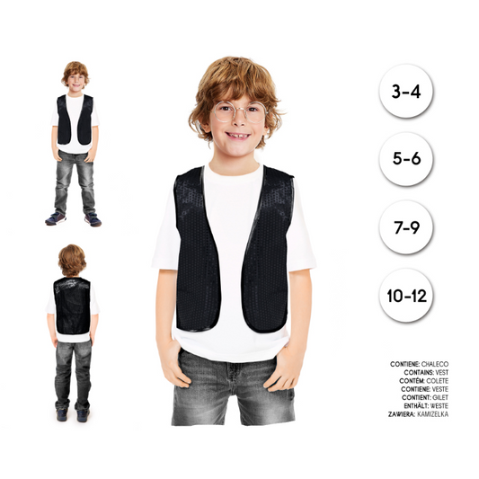 Chaleco Infantil Negro de Lentejuelas