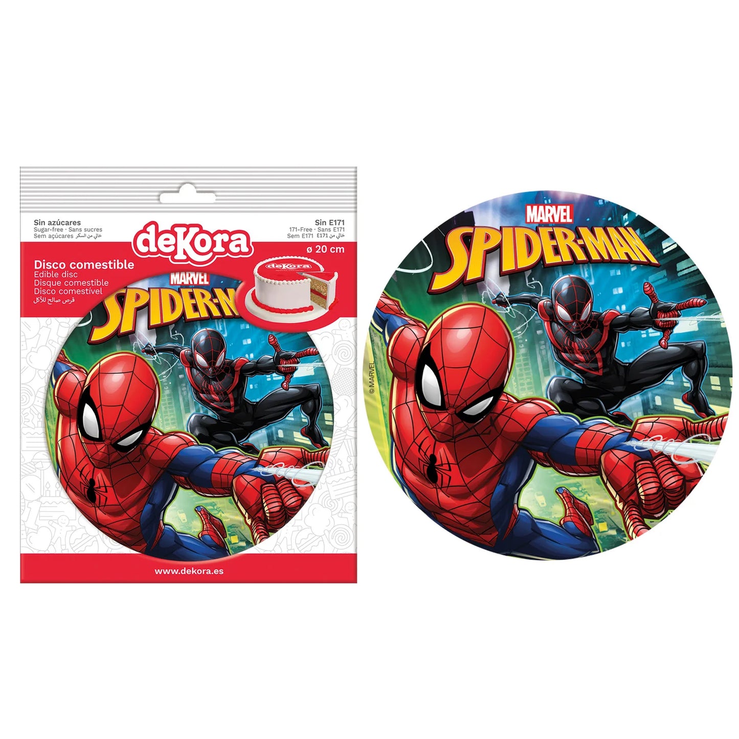 Oblea Comestible Spider-Man para Tarta | deKora 20cm
