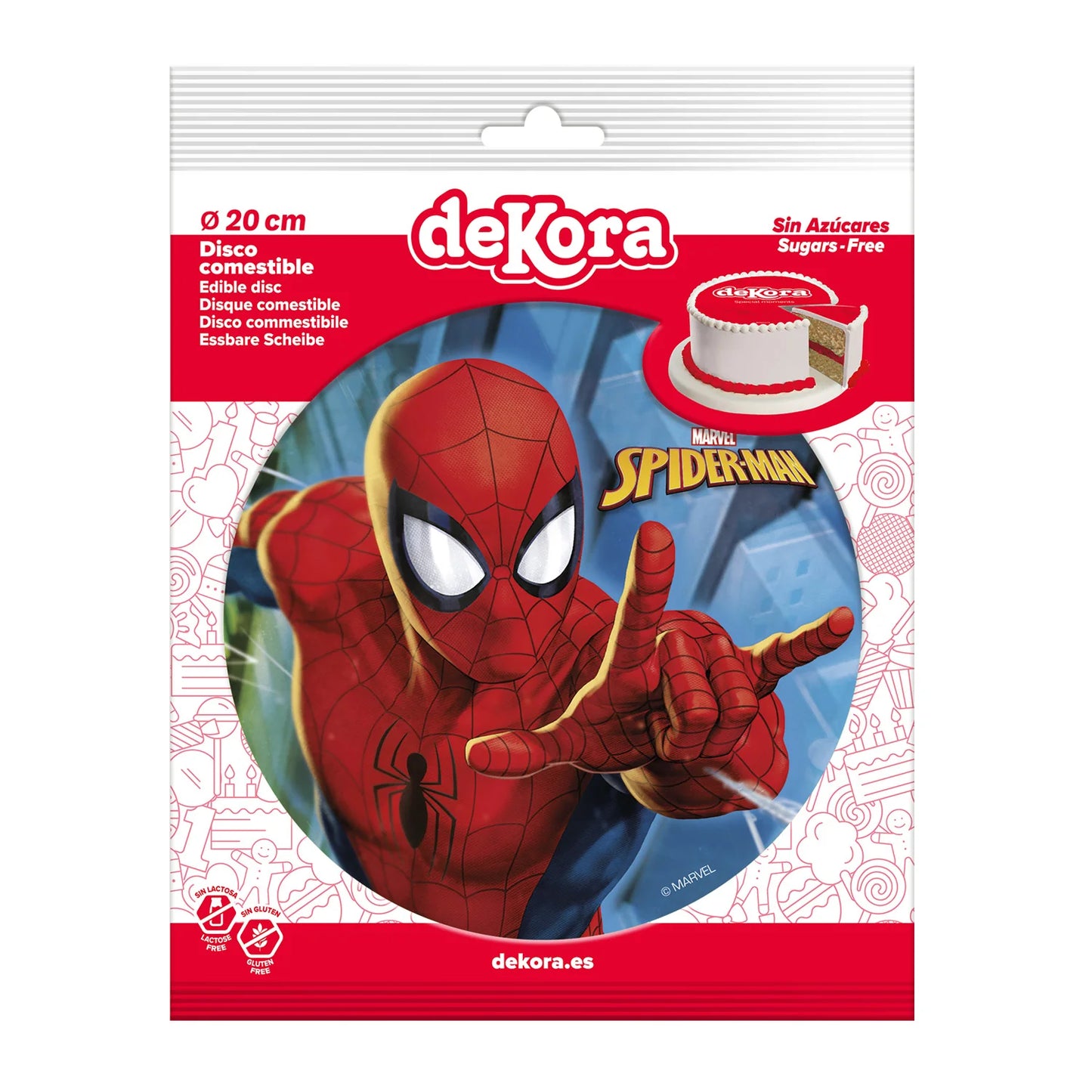 Oblea Comestible Spider-Man para Tarta | deKora 20cm