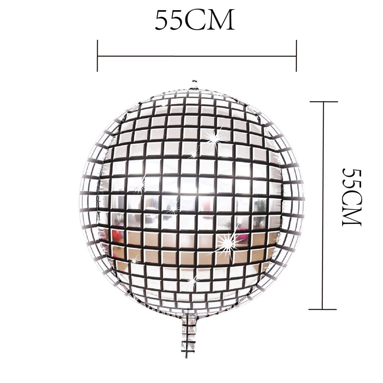 Globo Foil Bola de Discoteca 4D Plateado Talla a Elegir