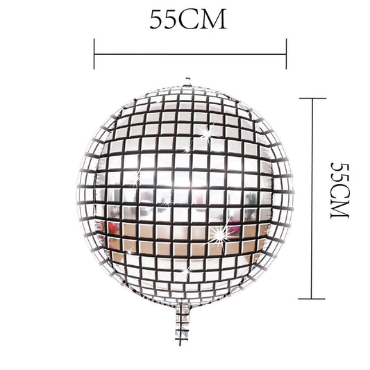 Globo Foil Bola de Discoteca 4D Plateado Talla a Elegir
