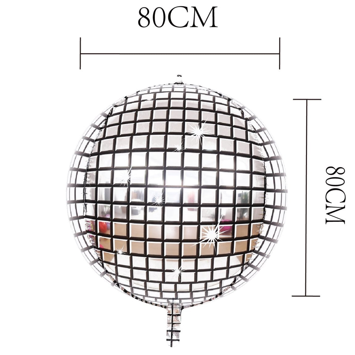 Globo Foil Bola de Discoteca 4D Plateado Talla a Elegir