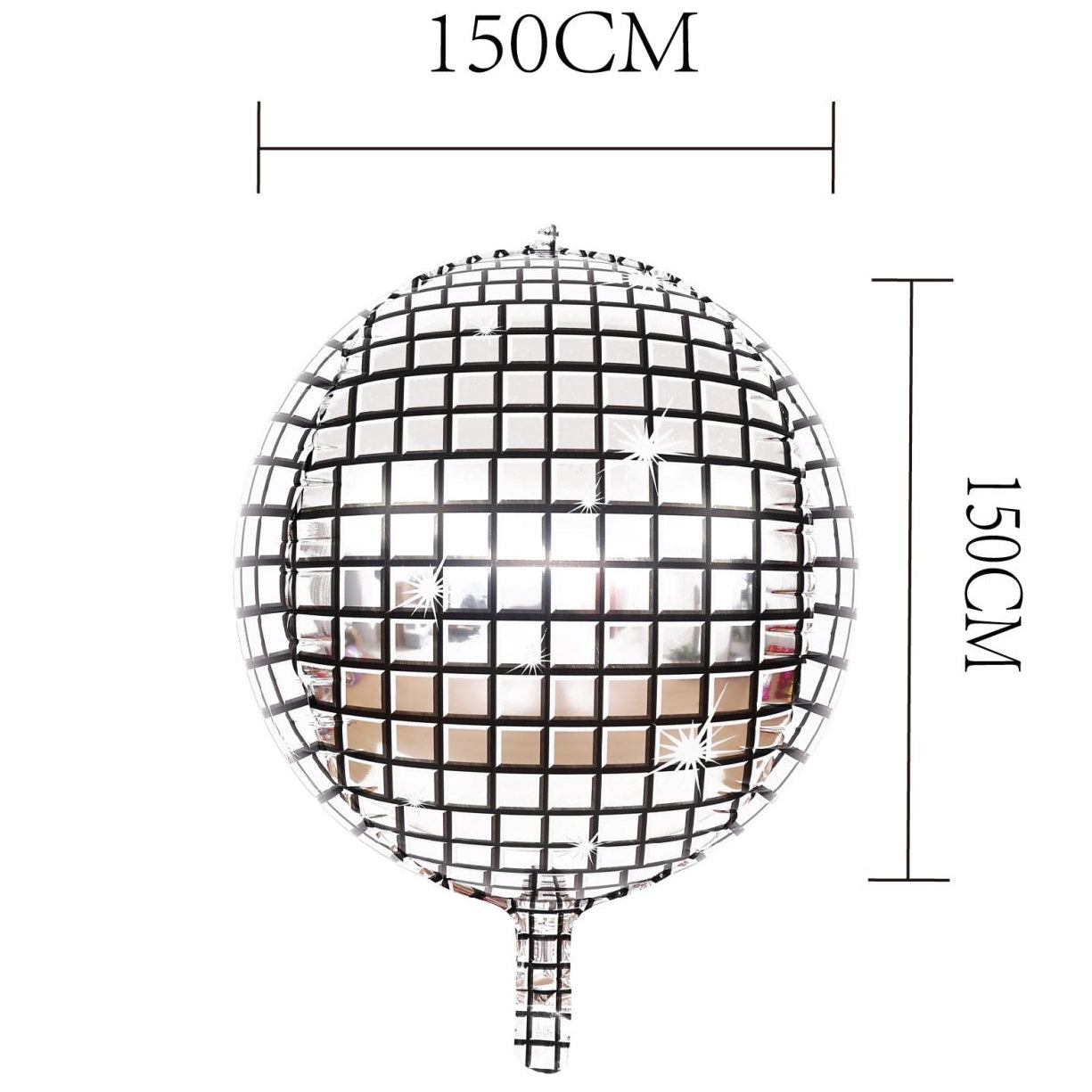 Globo Foil Bola de Discoteca 4D Plateado Talla a Elegir