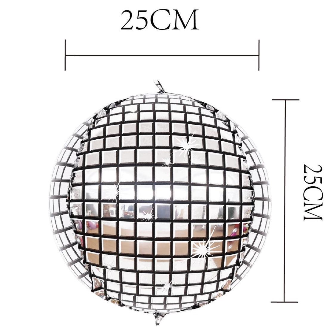 Globo Foil Bola de Discoteca 4D Plateado Talla a Elegir