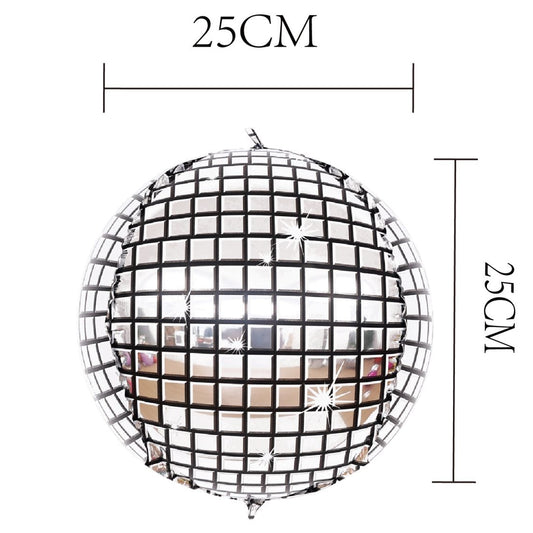 Globo Foil Bola de Discoteca 4D Plateado Talla a Elegir