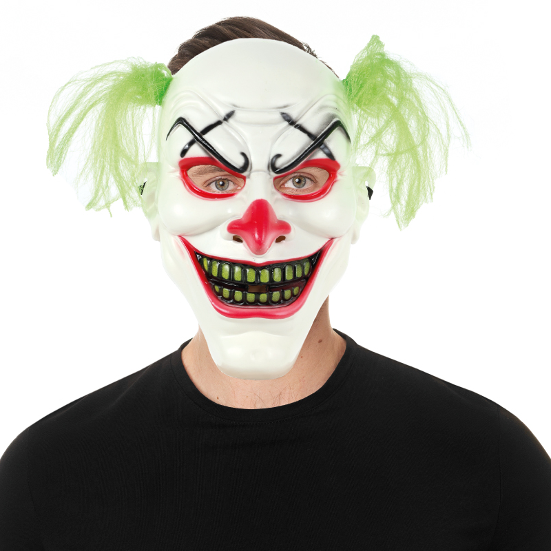 Máscara de Plástico de Payaso con Pelo