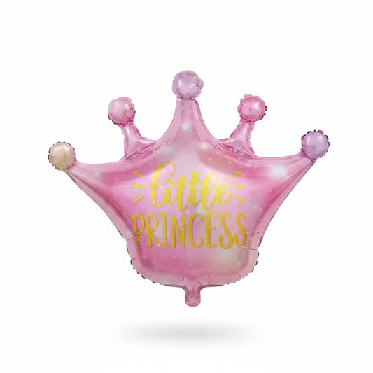 Globo Foil Redondo Corona Little Prince / Princess 70 cm (28")