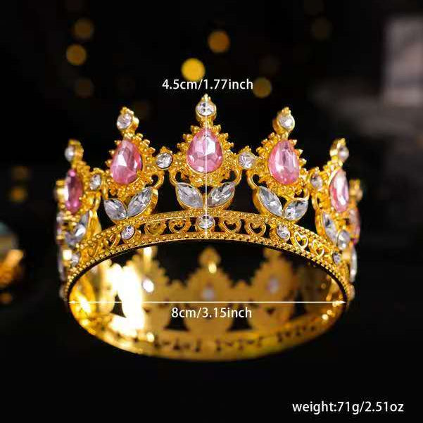 Corona de diamantes de imitación barroca de lujo 4.5cm*8cm
