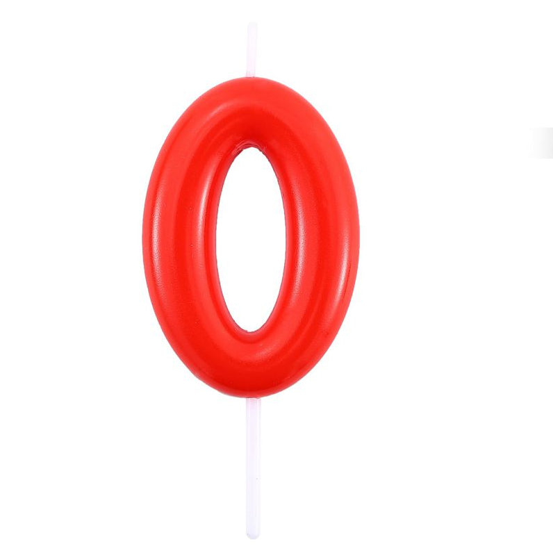 Vela Número0-9 Rojo 6cm