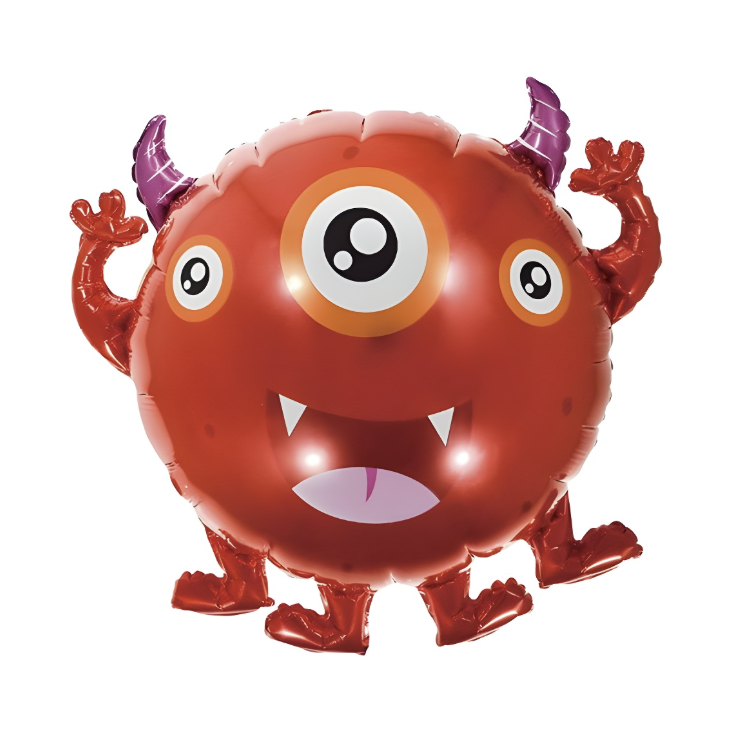 Globo Foil Monstruo Rojo de un Ojo 65,5 x 58 cm