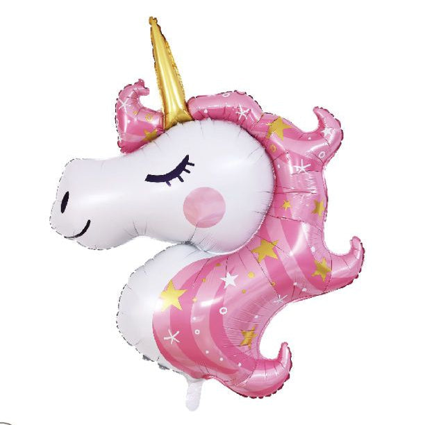 Globo Foil Unicornio Rosa con Estrellas 88×108 cm