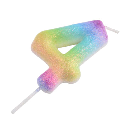 Vela Número 0-9 Multicolor Arcoíris 6cm