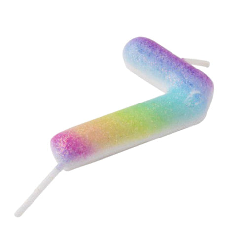 Vela Número 0-9 Multicolor Arcoíris 6cm