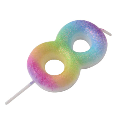 Vela Número 0-9 Multicolor Arcoíris 6cm