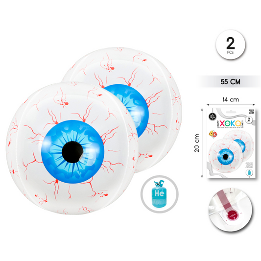 Ojos Hinchables de 55 cm, set de 2 uds - Azul