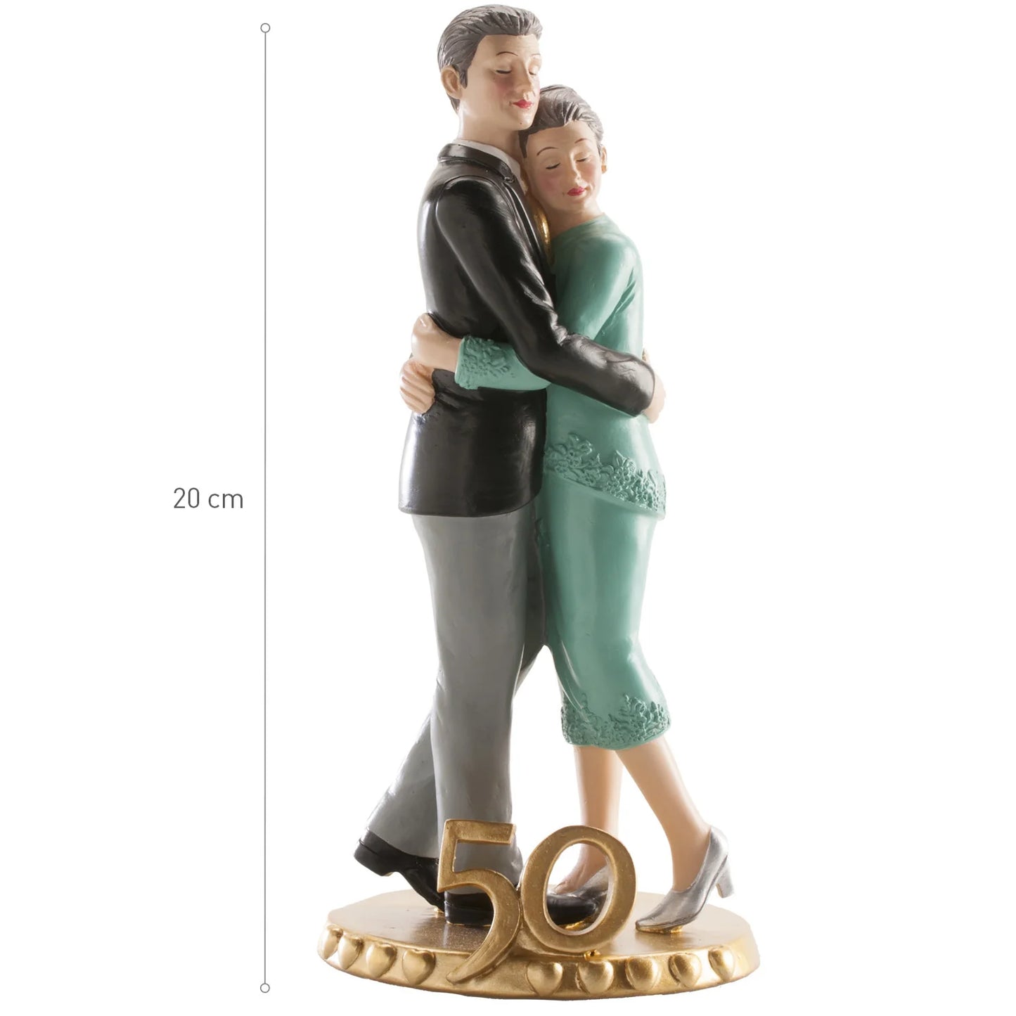 Figura Pareja Boda 50 Aniversario Abrazados 20 cm