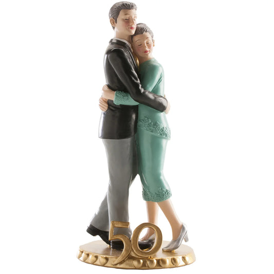 Figura Pareja Boda 50 Aniversario Abrazados 20 cm