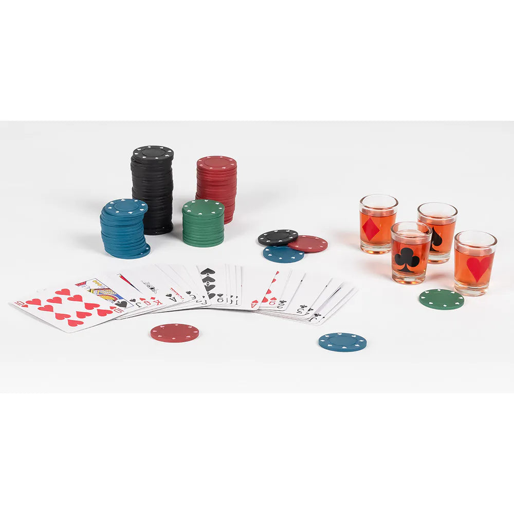 Juego de Beber Póker con 120 Fichas y 4 Chupitos