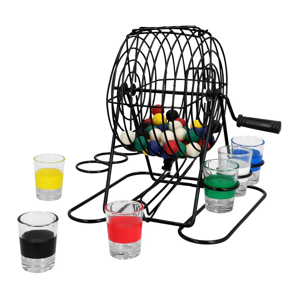Juego de Beber Bingo Shots con Bombo de Metal
