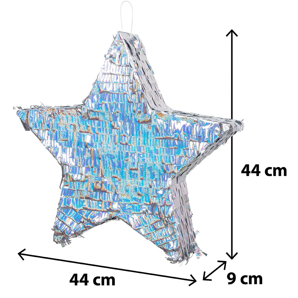 Piñata Estrella Plateada 44 x 44 x 8 cm