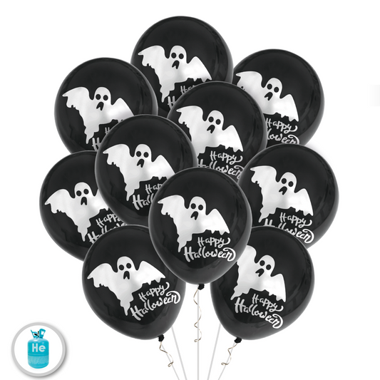 Globos Látex Ghost Halloween 30 cm Pack 10 ud
