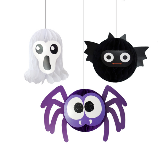 Colgantes Halloween Murciélago Fantasma Araña Pack 3 ud