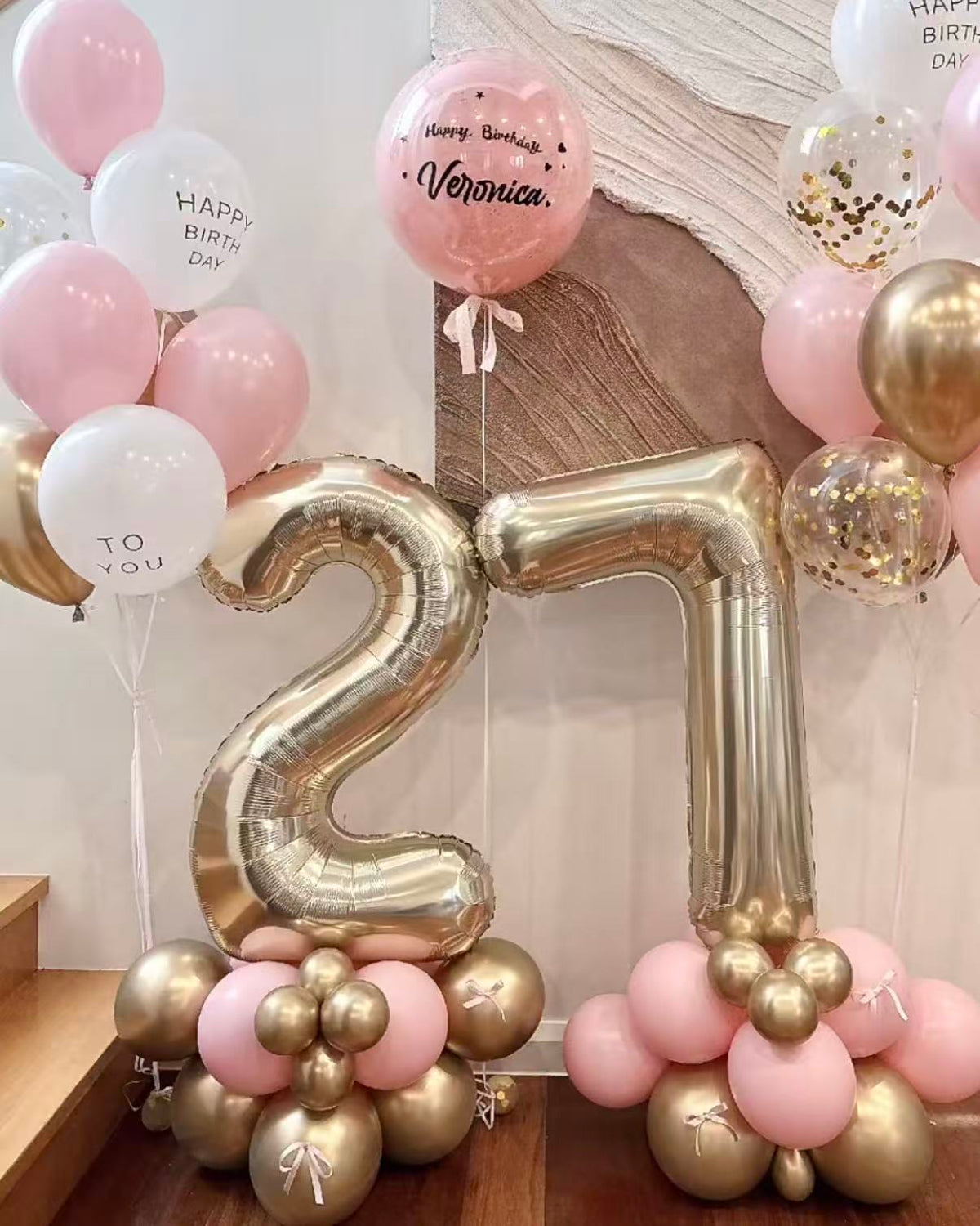 Columnas de globos con números personalizados