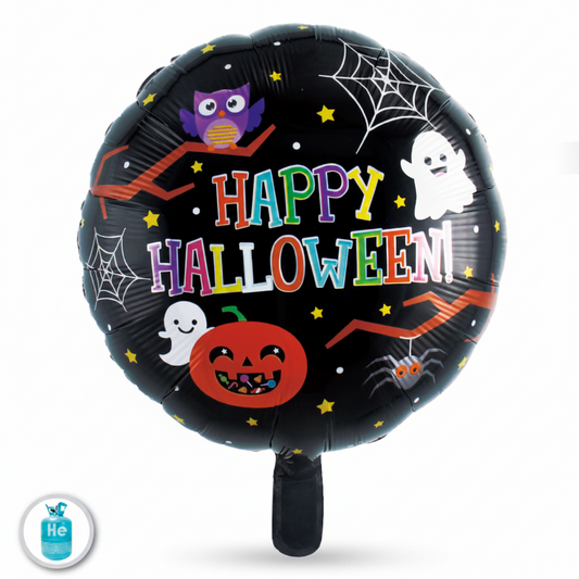 Globo Foil Happy Halloween 43 cm Negro
