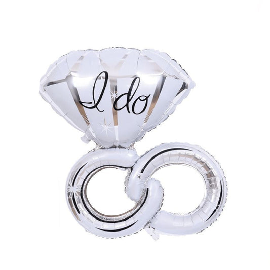 Globo Foil Anillos de Diamante I Do Plateado 74 x 104 cm