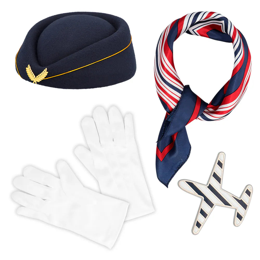 Set Azafata Gorra, Guantes, Pañuelo e Insignia