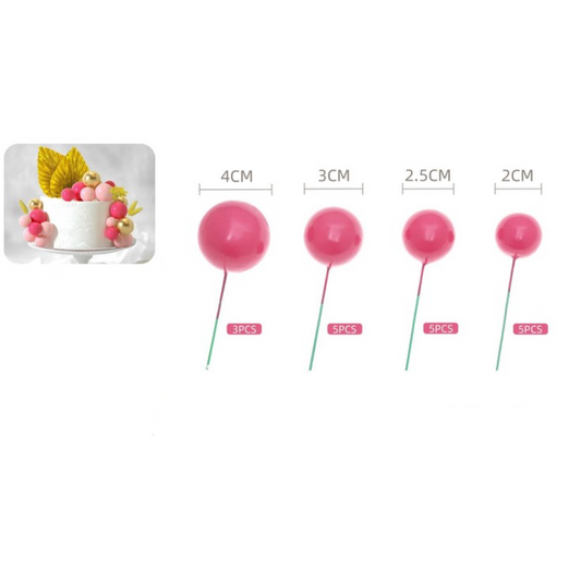Bolas Decorativas para Tartas 18uds Color a Elegir