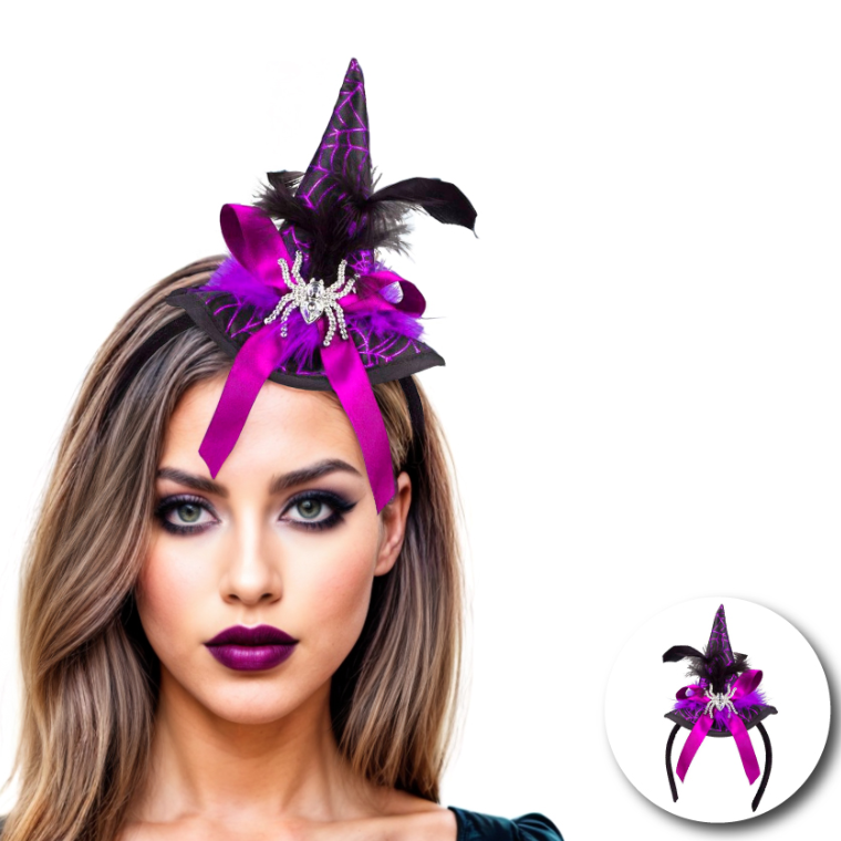 DIADEMA BRUJA FUCSIA