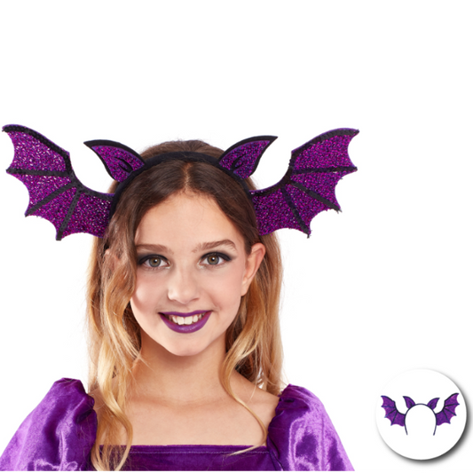 Diadema Murciélago Lila Halloween