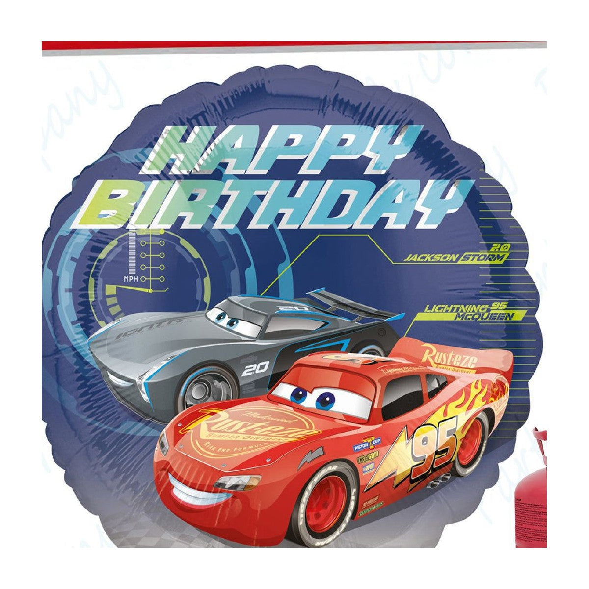 Globo foil Cars Happy Birthday 43 cm