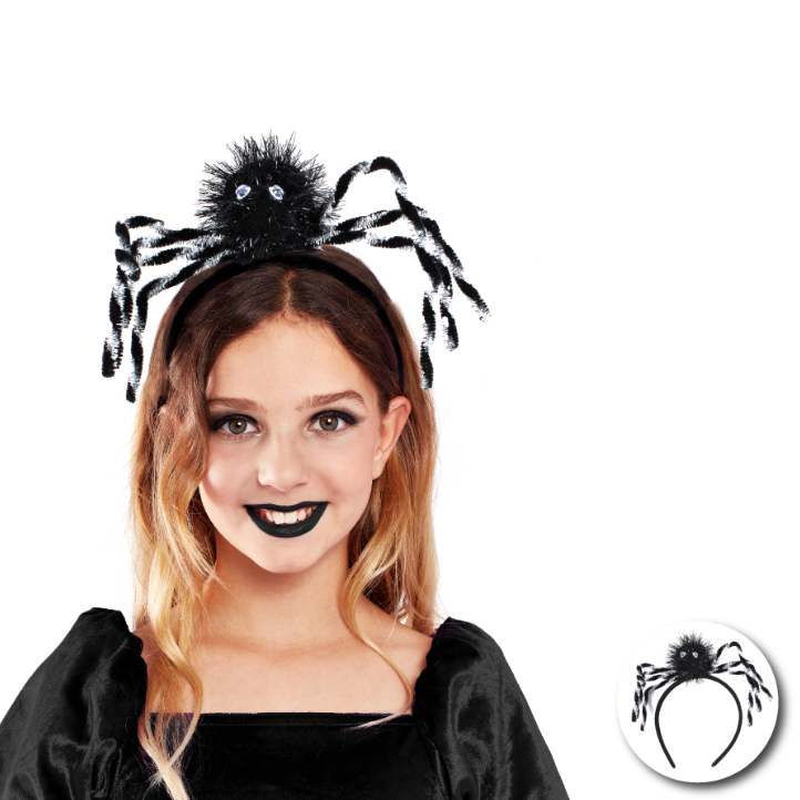 Diadema Araña Negro y Plata