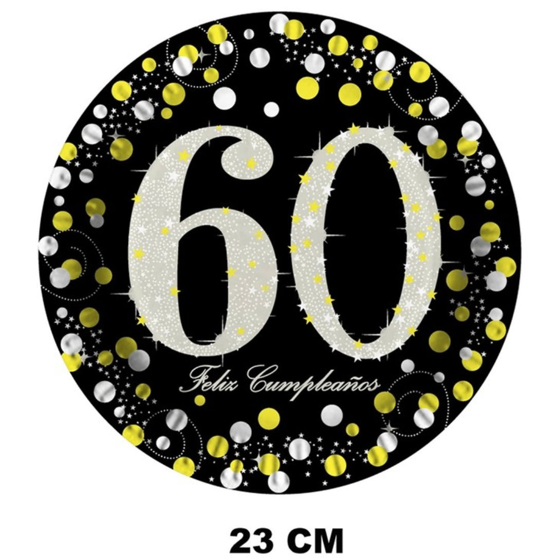 Platos Cumpleaños 18/30/40/50/60 Años 23cm 6uds