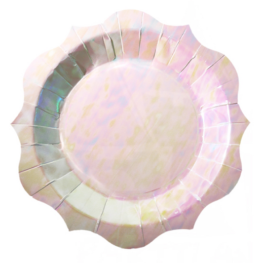 Plato Rosa Hologram Princess 6 uds