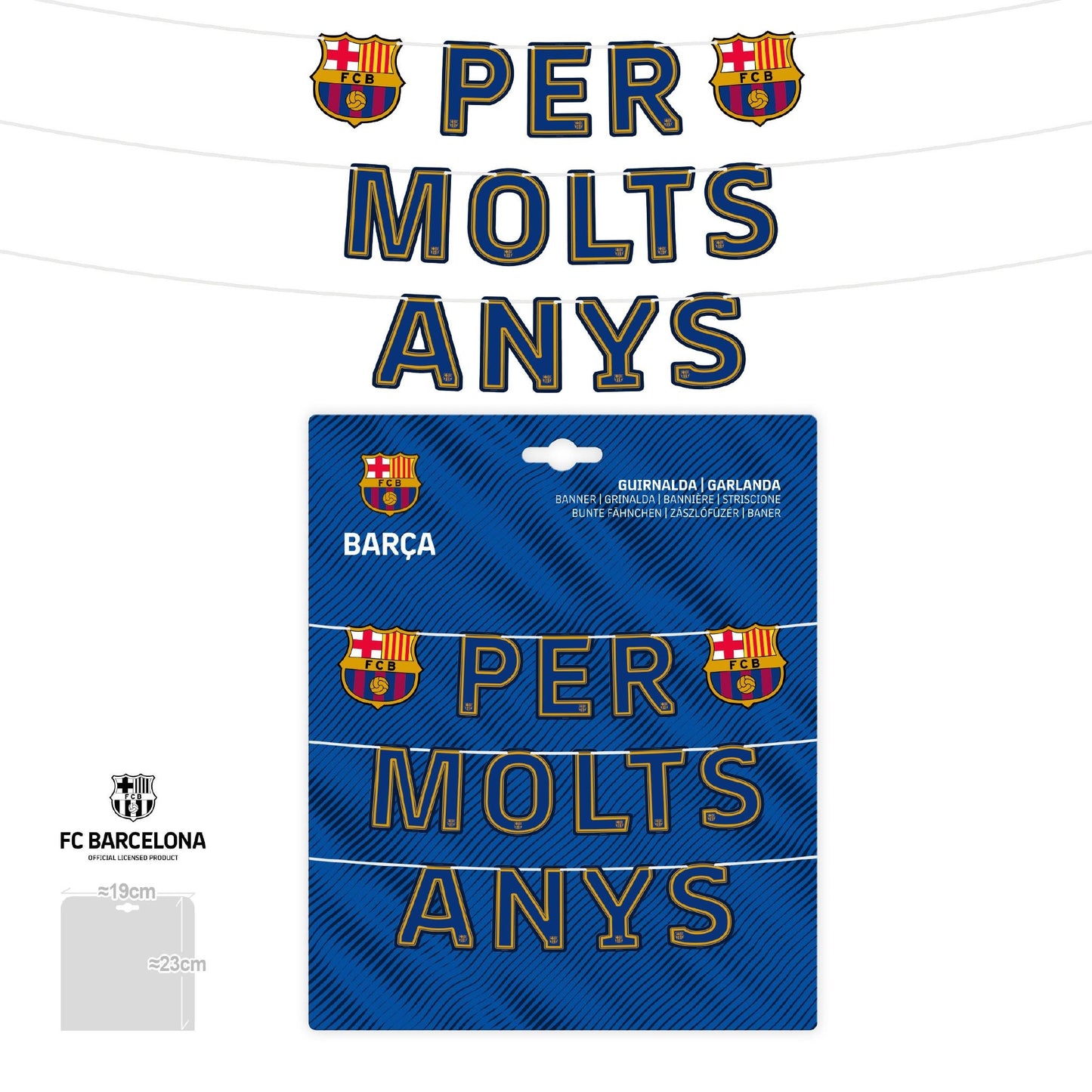 Guirnalda Per Molts Anys Azul FC Barcelona