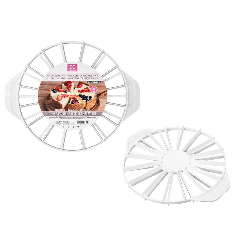 Marcador de Porciones para Tartas Doble Cara 14 y 16 Porciones 32,4 x 26,5 cm