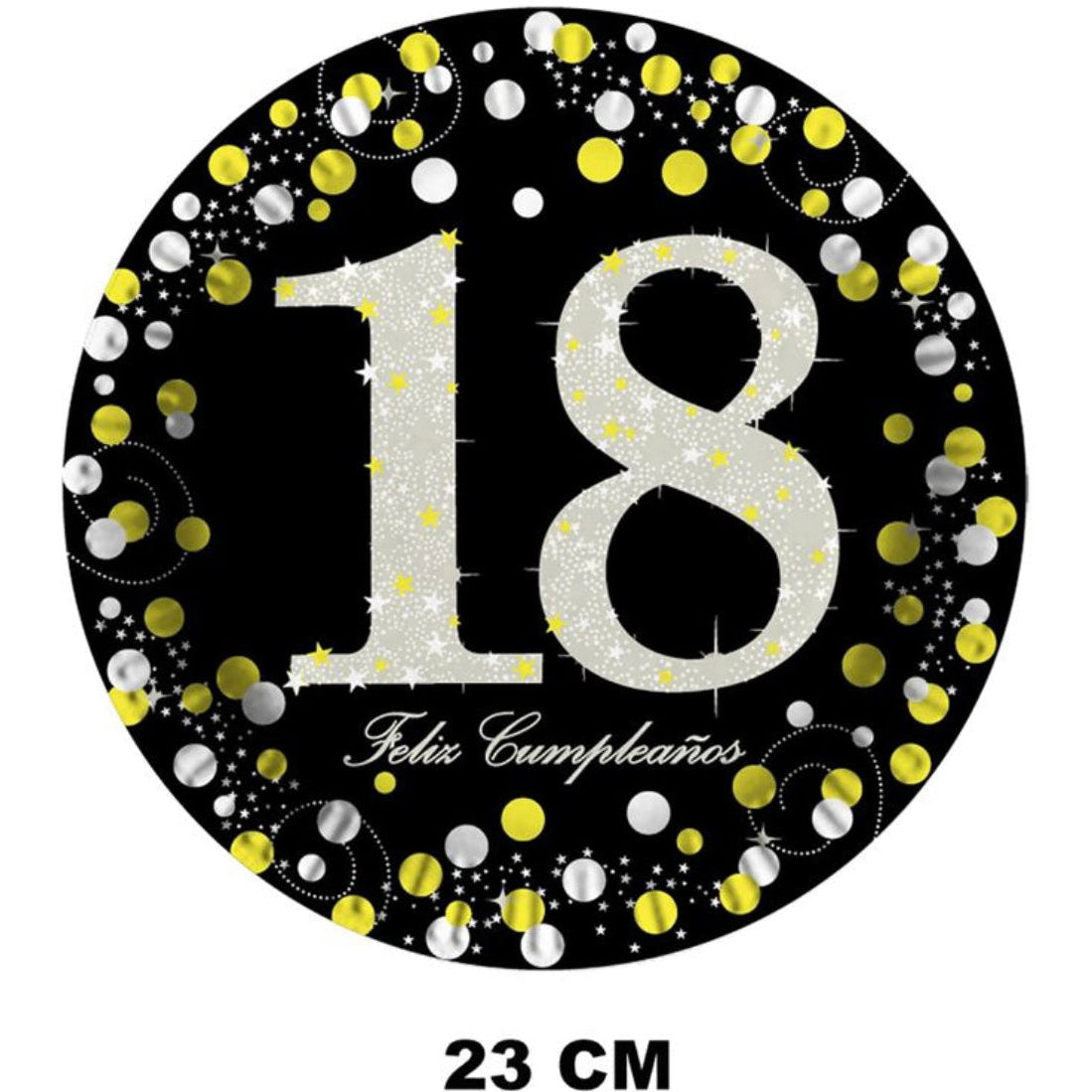 Platos Cumpleaños 18/30/40/50/60 Años 23cm 6uds