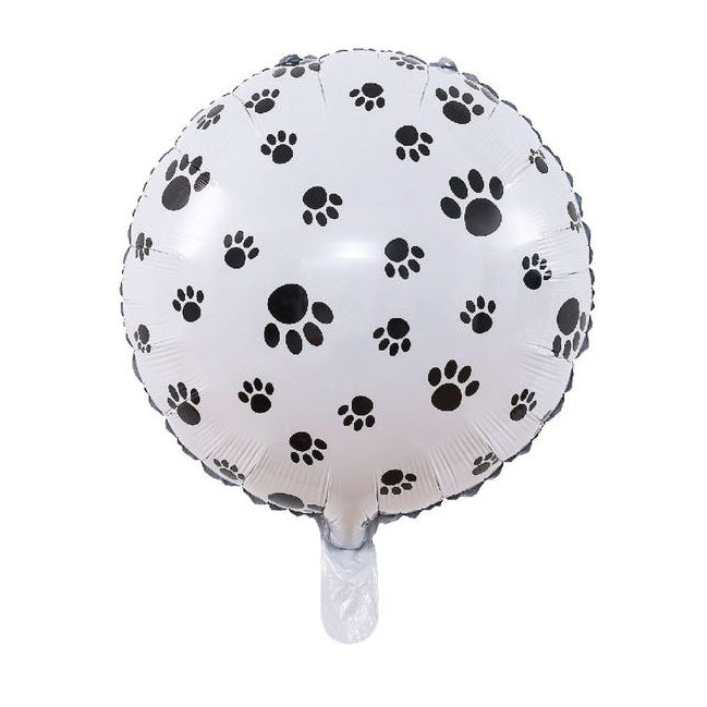 Globo Foil Redondo Huella de Perro 45 cm