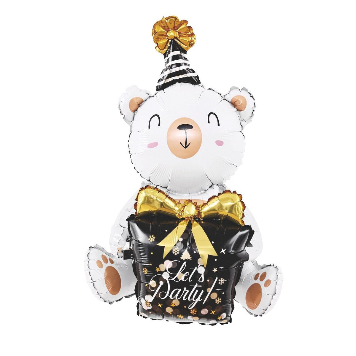 Globo Foil Oso Blanco con Regalo Let's Party 73 x 91 cm