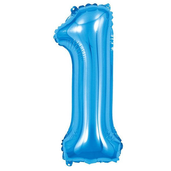 Globo Foil Número Gigante Aluminio 100cm (40") Azul