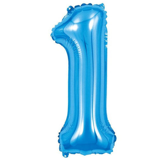 Globo Foil Número Gigante Aluminio 100cm (40") Azul