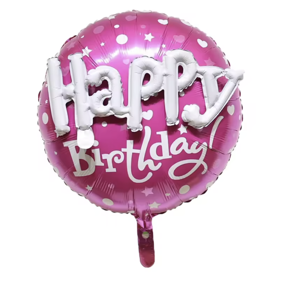 Globos Redondos Foil 22" 55cm + Globo Happy Birthday
