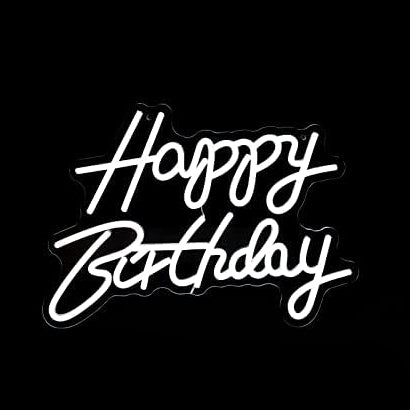 Letrero Neón LED Happy Birthday 500x350mm