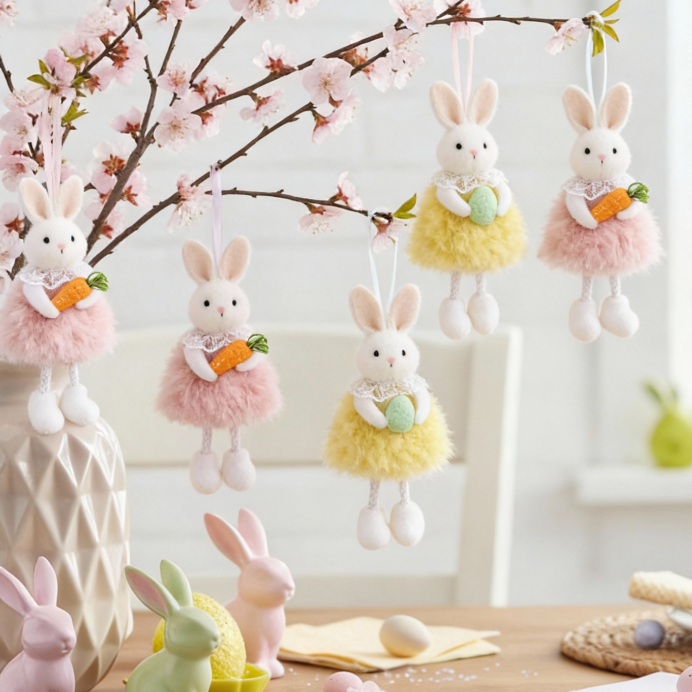 COLGANTE CONEJO PASCUA 16CM SURTIDO